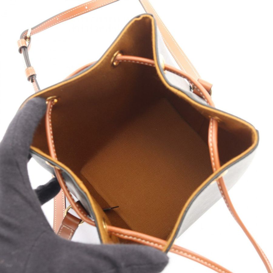 CELINE Micro Sailor 肩背包 10M742GCE04LU PVC塗層帆布皮革 黑色 棕色 全新 女士-2