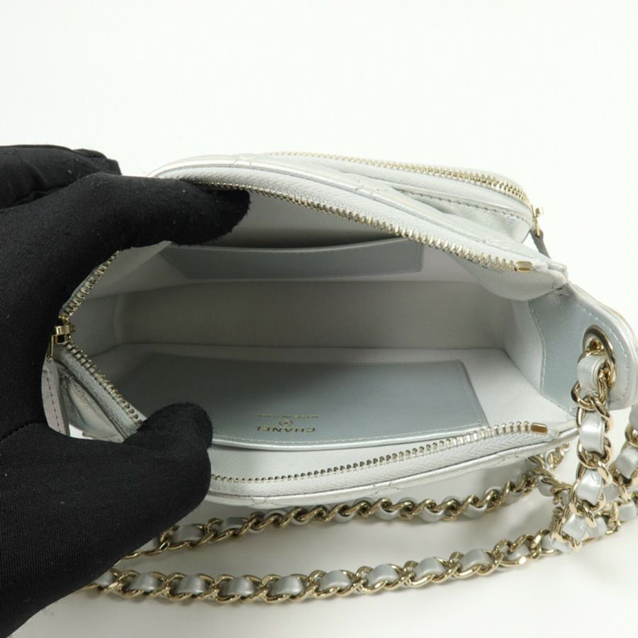 CHANEL 羊皮皮革Chain Shoulder鏈帶肩背袋-4