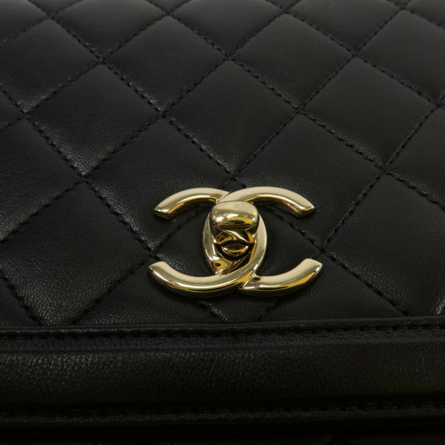 CHANEL 羊皮皮革Chain Shoulder鏈帶肩背袋-9