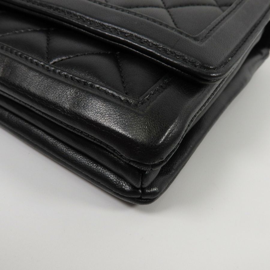 CHANEL 羊皮皮革Chain Shoulder鏈帶肩背袋-12
