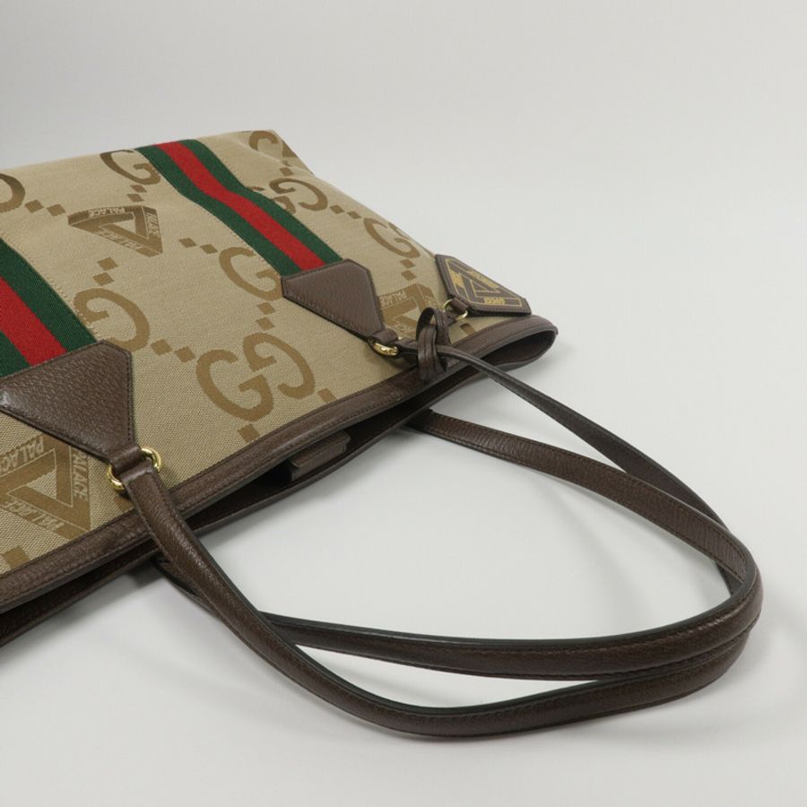 GUCCI 塗層帆布Gucci X Palace Medium Tote手挽袋-9