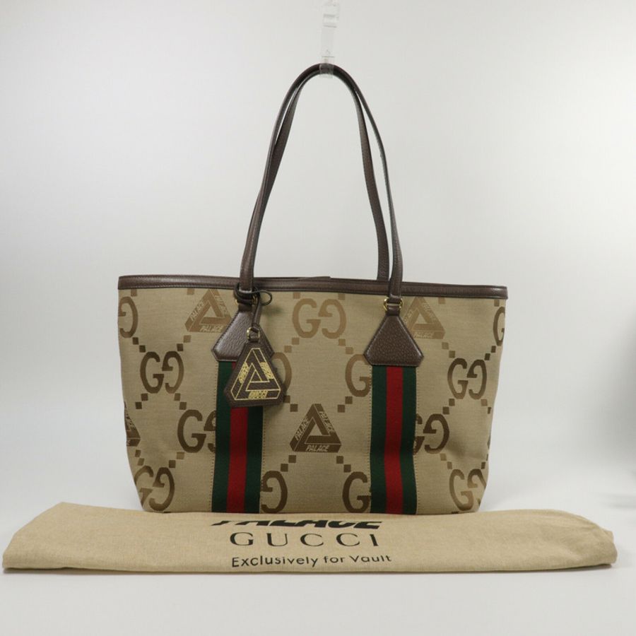 GUCCI 塗層帆布Gucci X Palace Medium Tote手挽袋-10