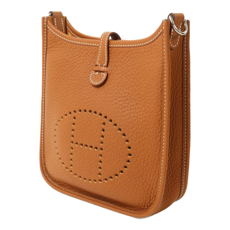 HERMES Clemence皮革Evelyne TPM肩背袋Gold-2
