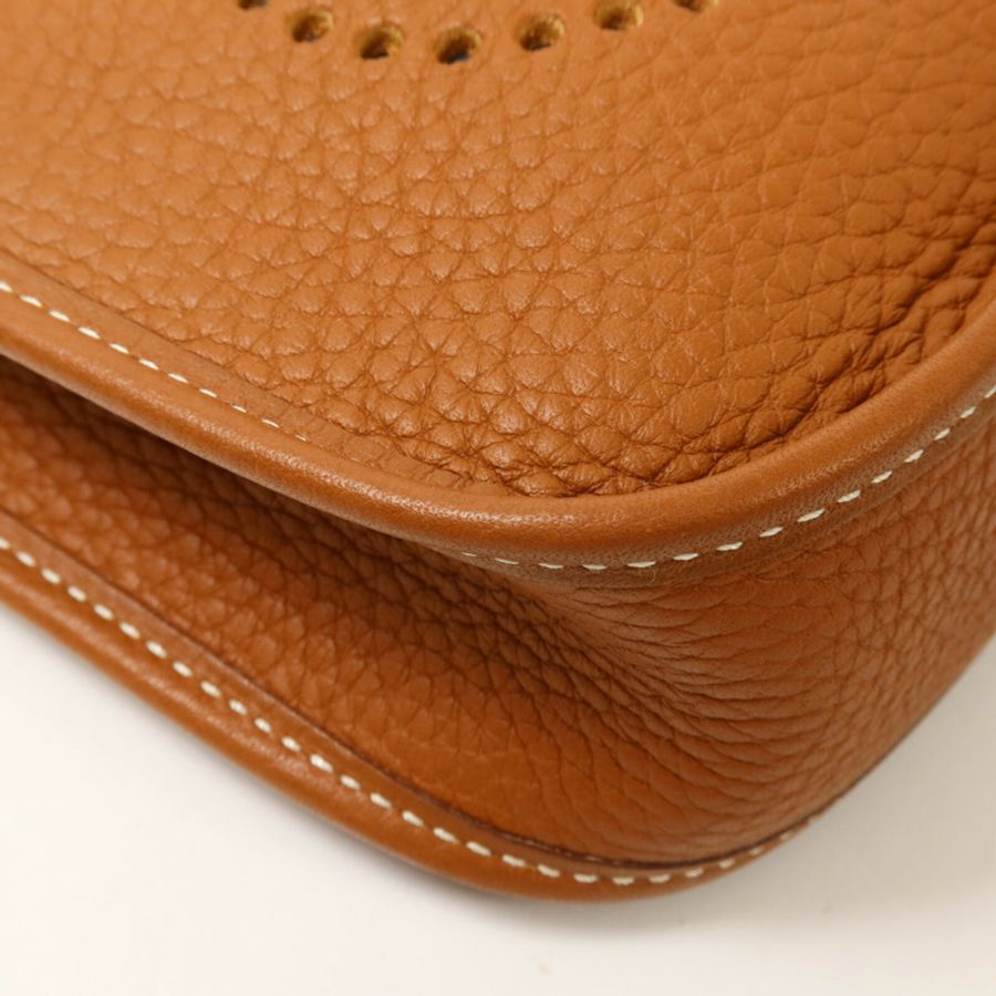 HERMES Clemence皮革Evelyne TPM肩背袋Gold-9