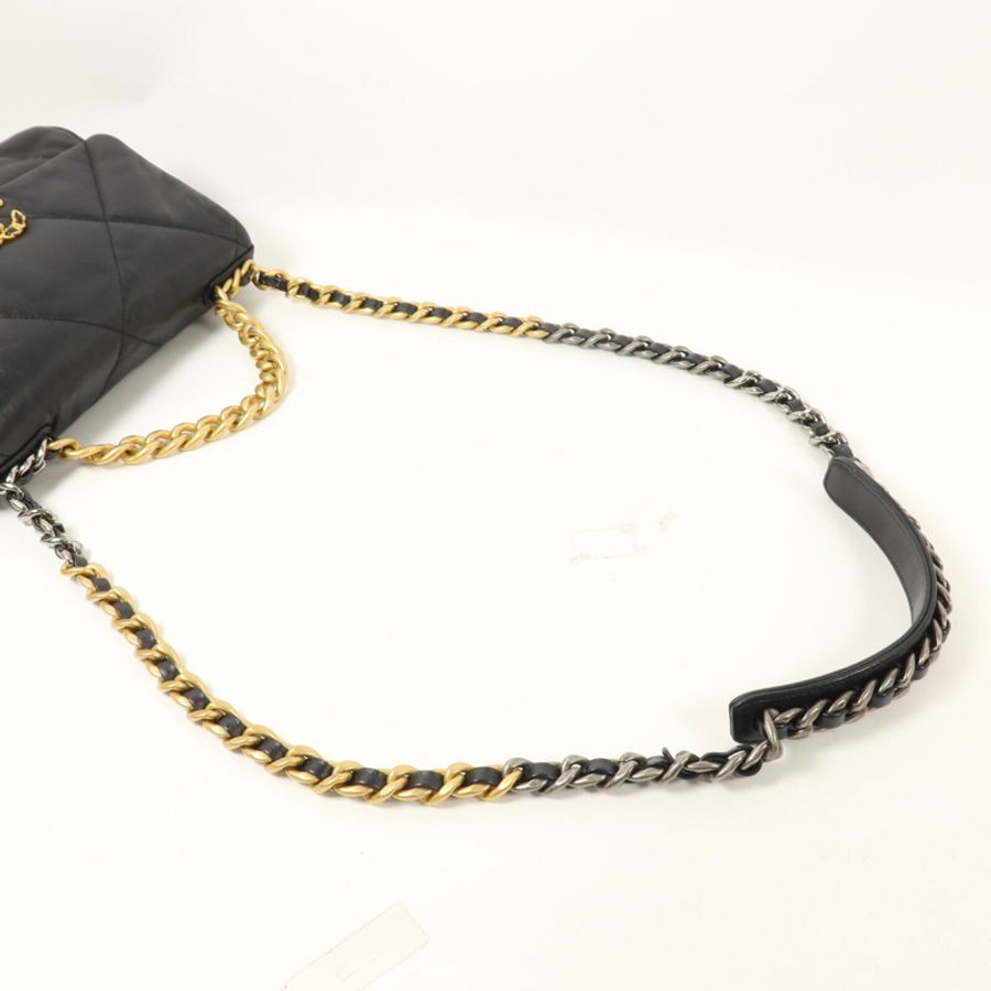 CHANEL 羊皮皮革C19 Small鏈帶手挽肩背兩用袋-7