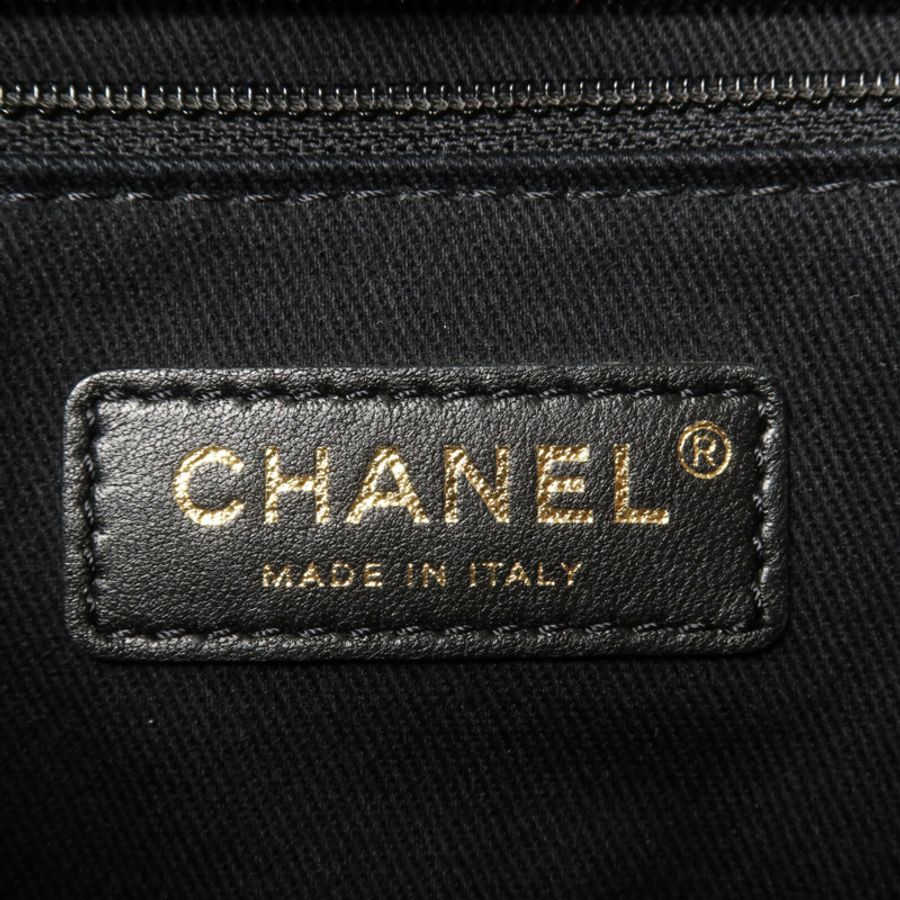 CHANEL 帆布Deauville Tote鏈帶手挽肩背兩用袋-5