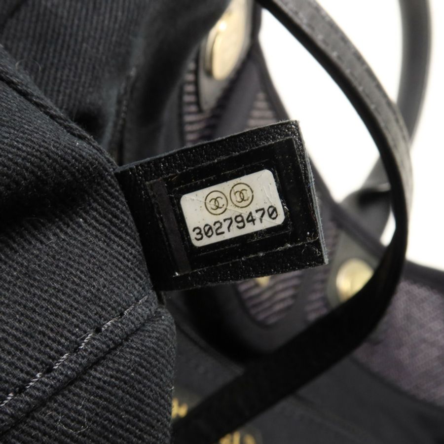 CHANEL 帆布Deauville Tote鏈帶手挽肩背兩用袋-6
