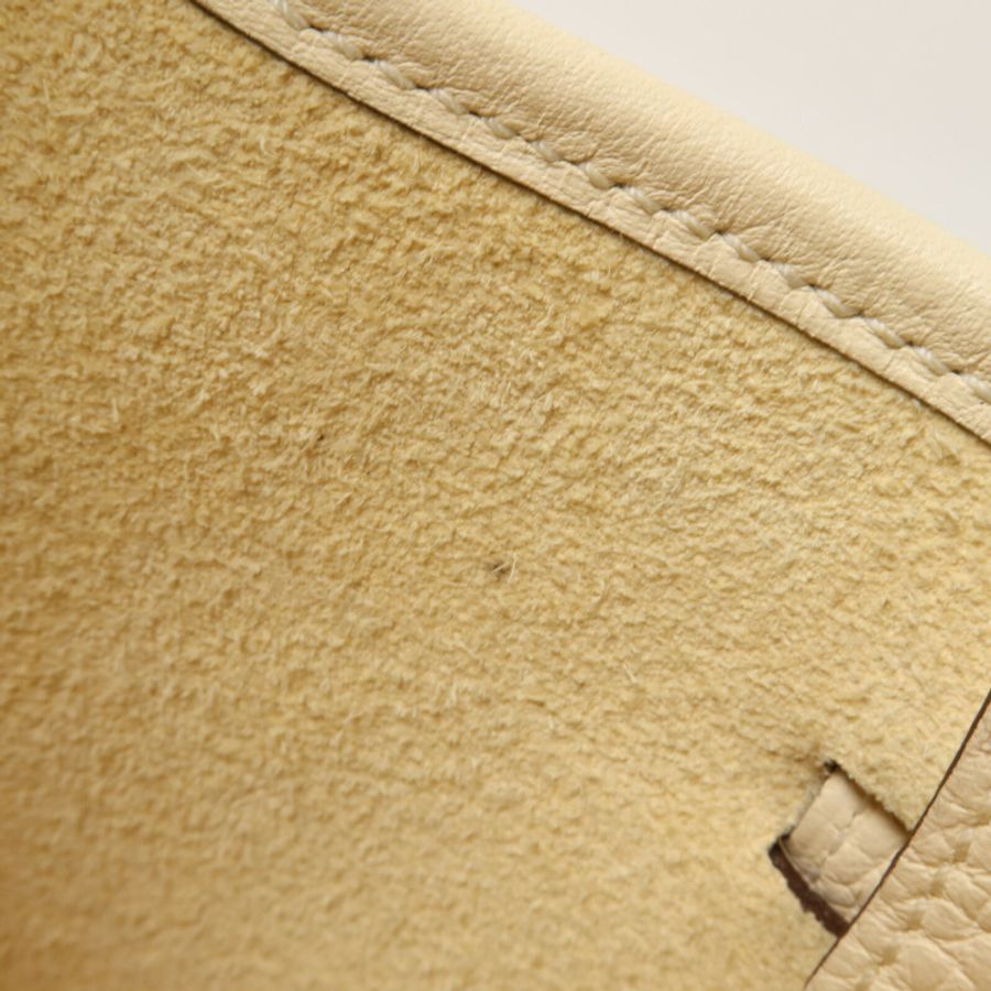 HERMES Clemence皮革Evelyne TPM肩背袋Nata/Blanc-16