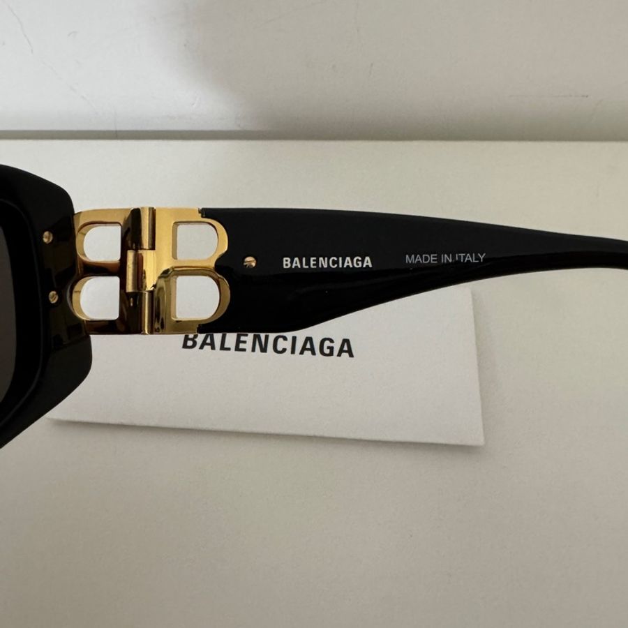 Balenciaga 精緻美觀 板材鏡架 不規則形 太陽眼鏡 黑色-3