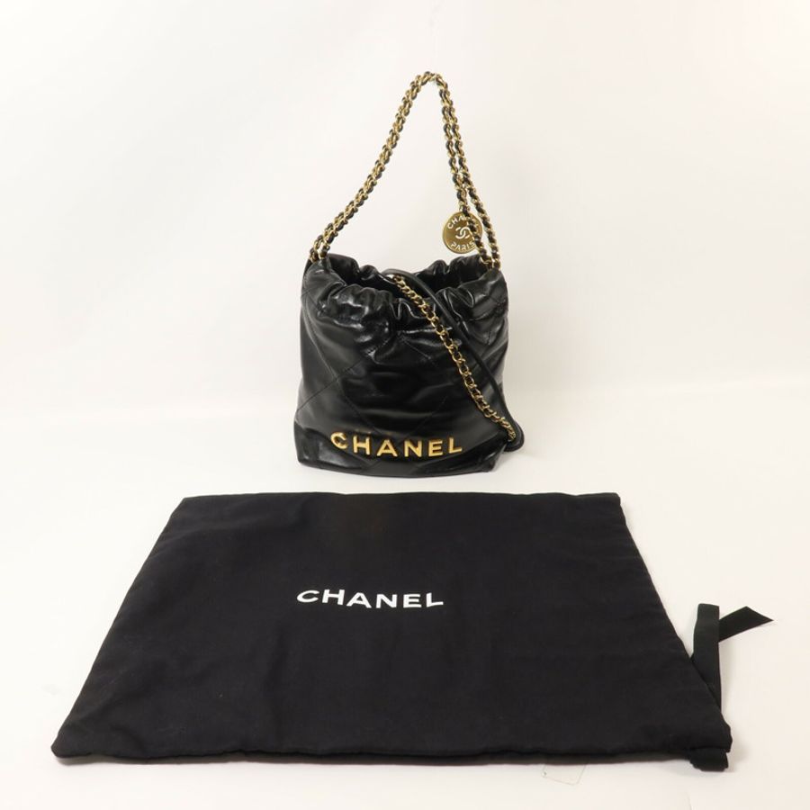 CHANEL 牛皮皮革Chanel 22 Mini鏈帶肩背袋-8