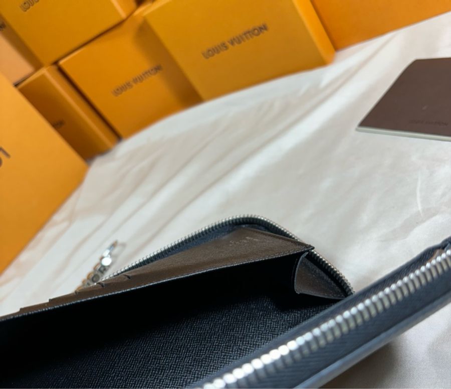 🔥 近新美品 LV 路易威登 Louis Vuitton 黑棋盤格拉鏈 10卡長夾-6