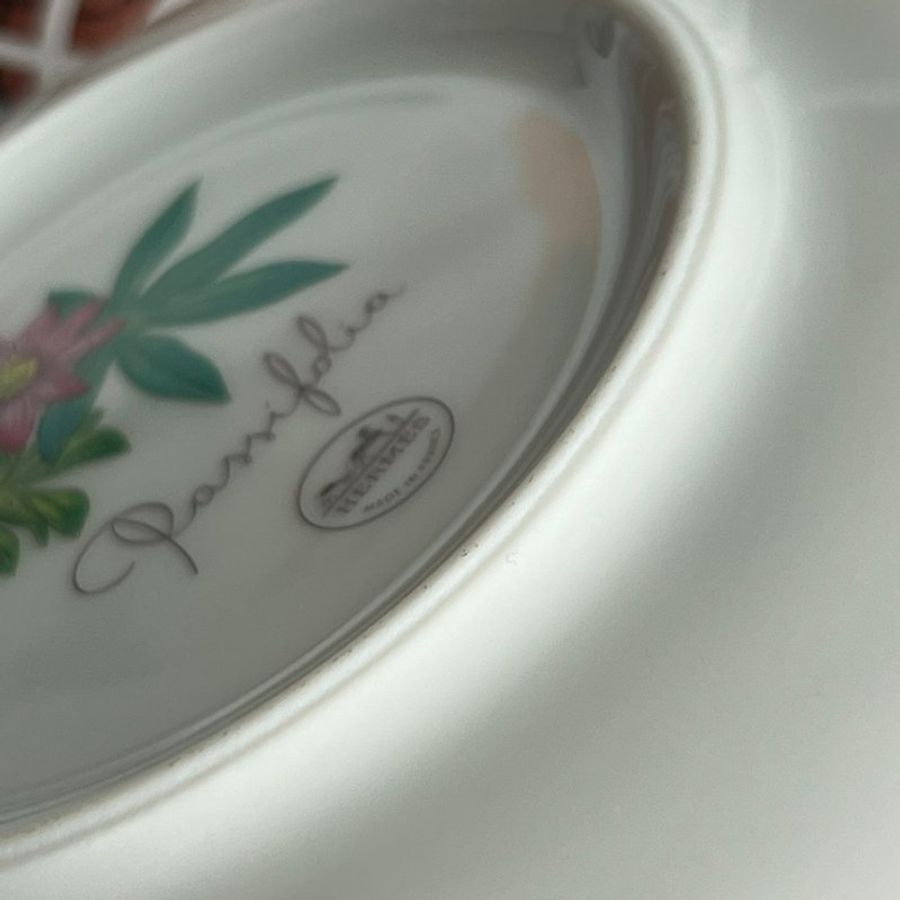 ::Hermès:: Passifolia 系列2 號陶瓷金線裝飾麵包奶油盤 Passifolia bread and butter plate n°2-9