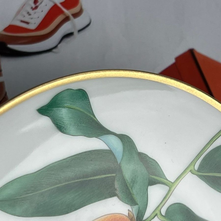::Hermès:: Passifolia 系列2 號陶瓷金線裝飾麵包奶油盤 Passifolia bread and butter plate n°2-12