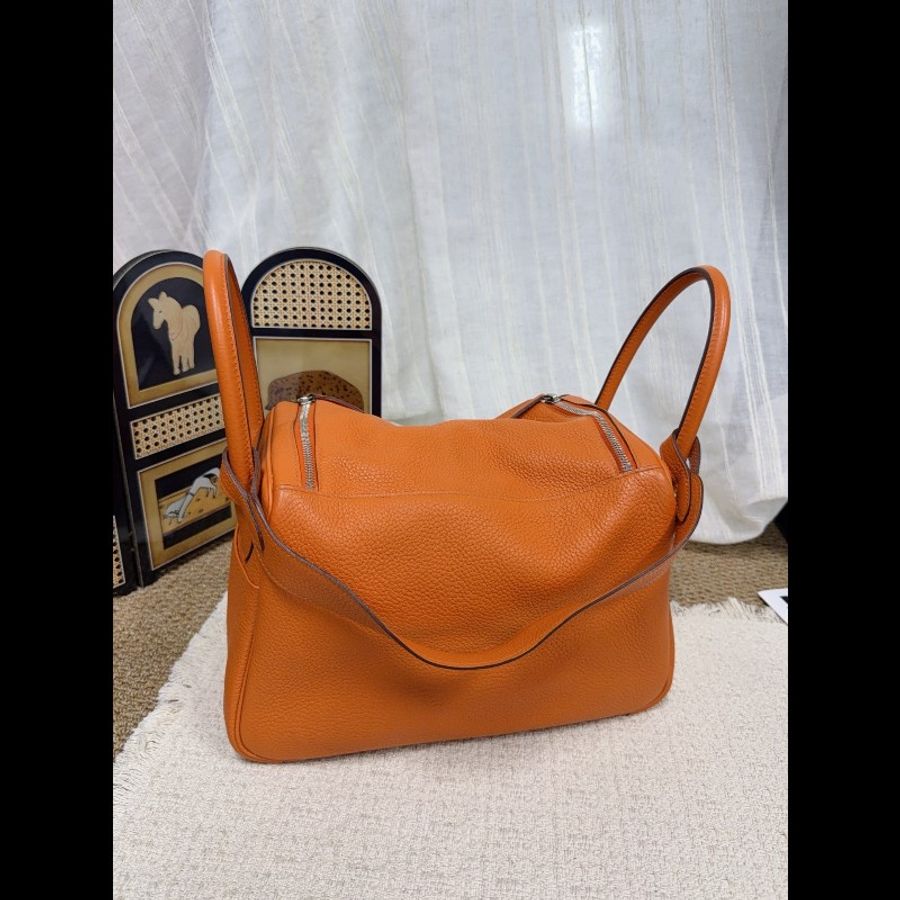 HERMES lindy30 愛馬仕橙 TC皮-1