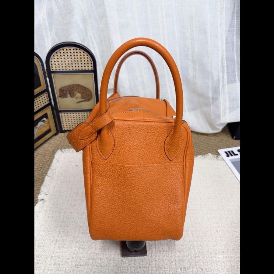 HERMES lindy30 愛馬仕橙 TC皮-3