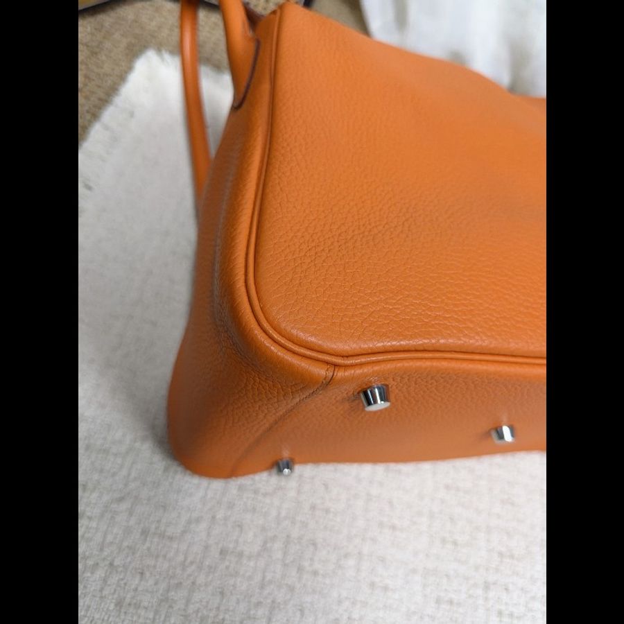 HERMES lindy30 愛馬仕橙 TC皮-7