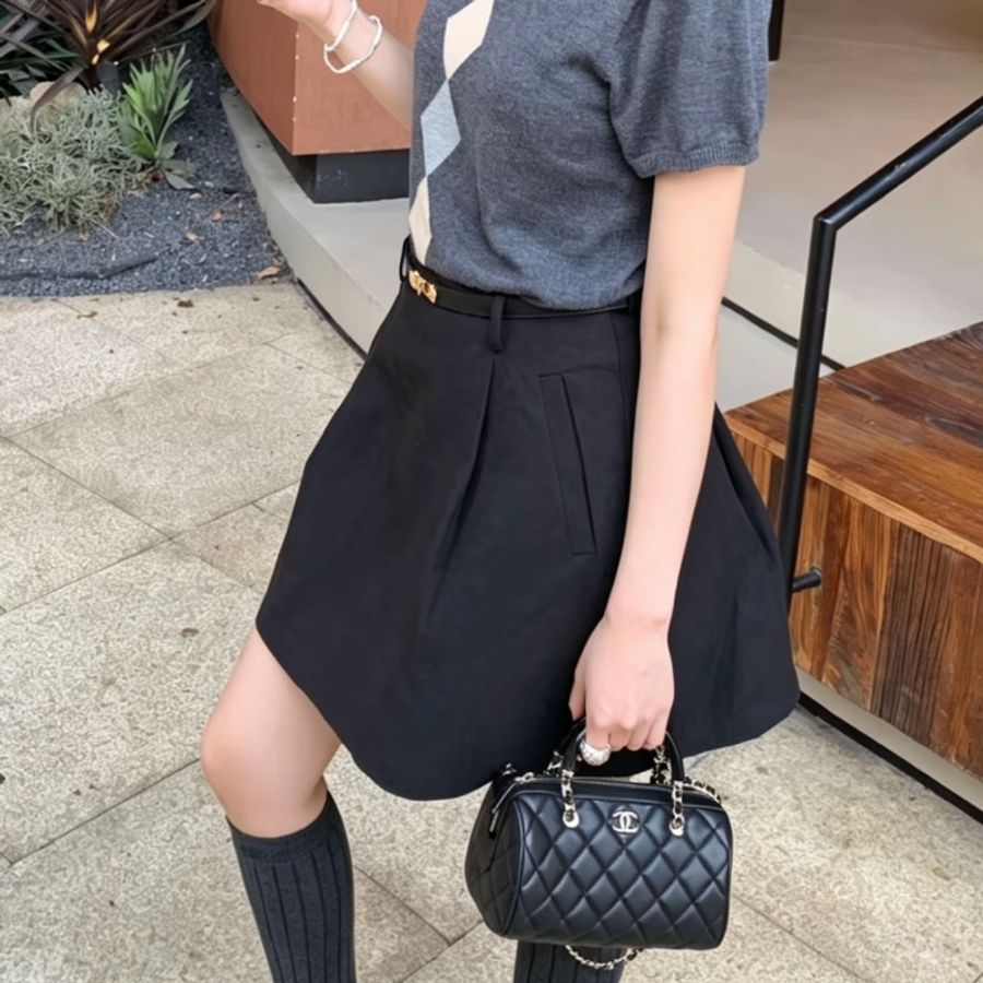 CHANEL香奈兒黑金25C保齡球斜挎包芯片款閒置全配🈶購證-28