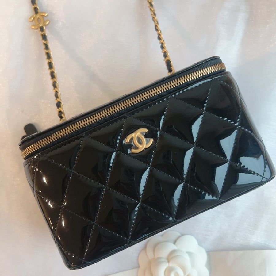Chanel coco愛心鏈款化妝盒💋🖤盒子包-8