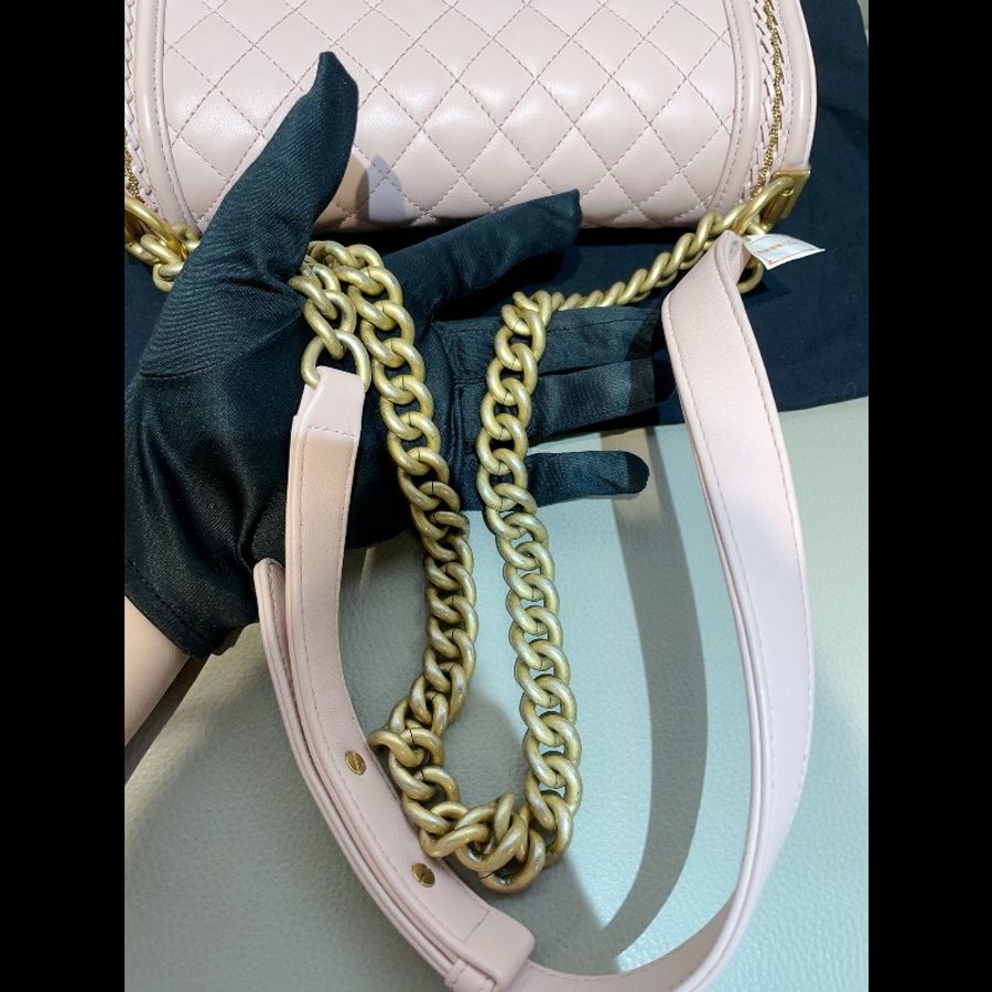 CHANEL Leboy 粉色宮廷款 中號-7