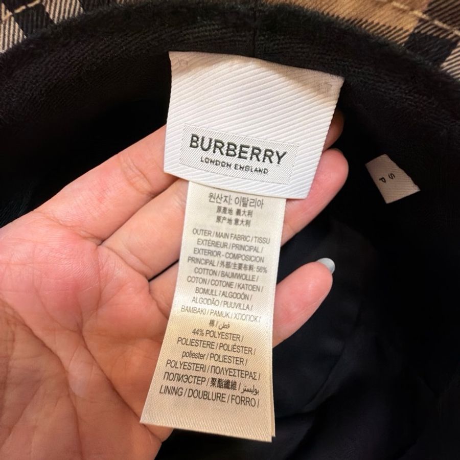 Burberry 經典格紋棉質漁夫帽S（Check Cotton Bucket Hat）-7