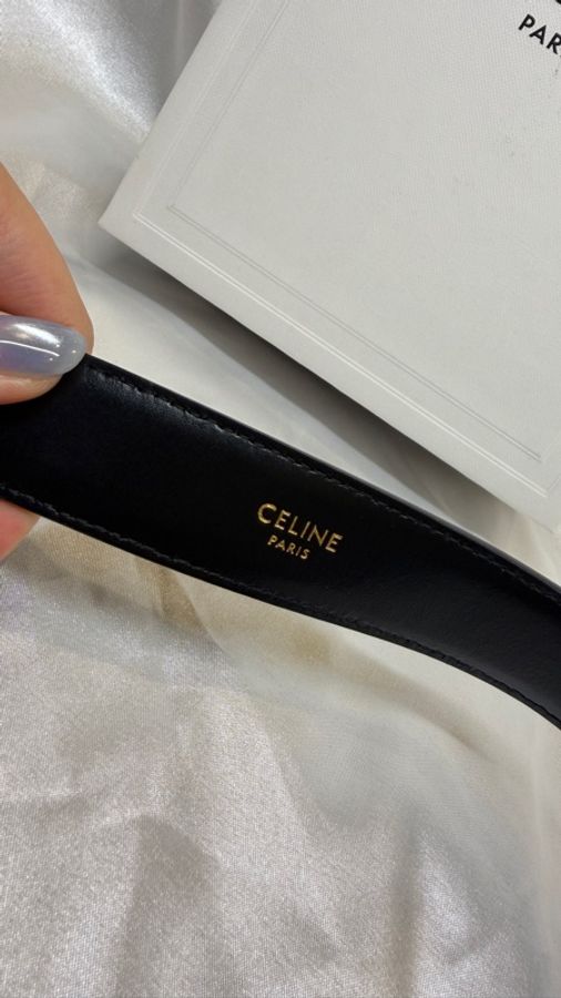 CELINE 經典凱旋門皮帶Medium Elegant Smooth Calfskin Black-3