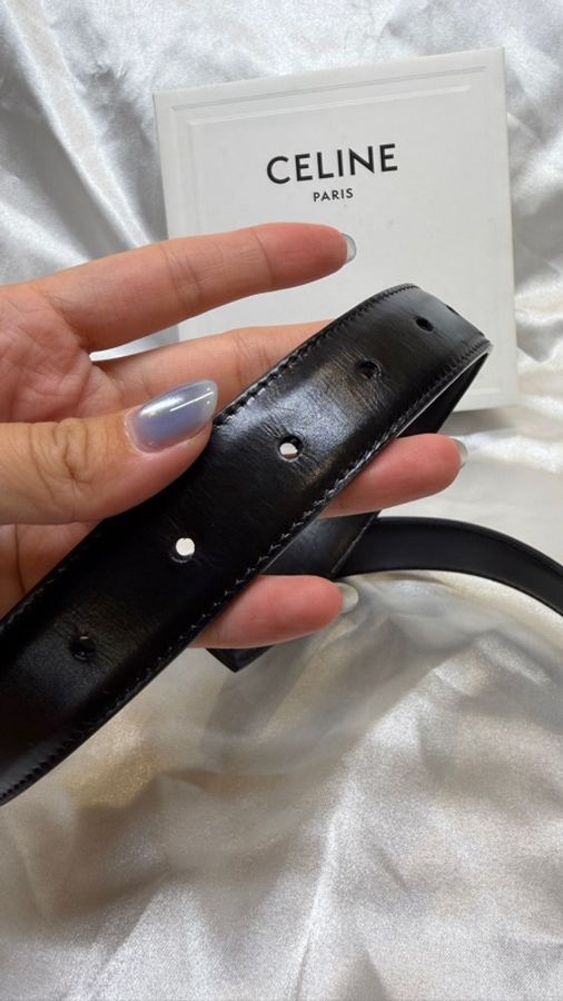 CELINE 經典凱旋門皮帶Medium Elegant Smooth Calfskin Black-4