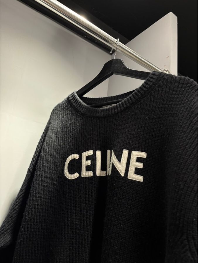 專櫃65000🌟Celine 刺繡Logo針織羊毛毛衣｜Classic Trend CT精品｜台北東區實體-0