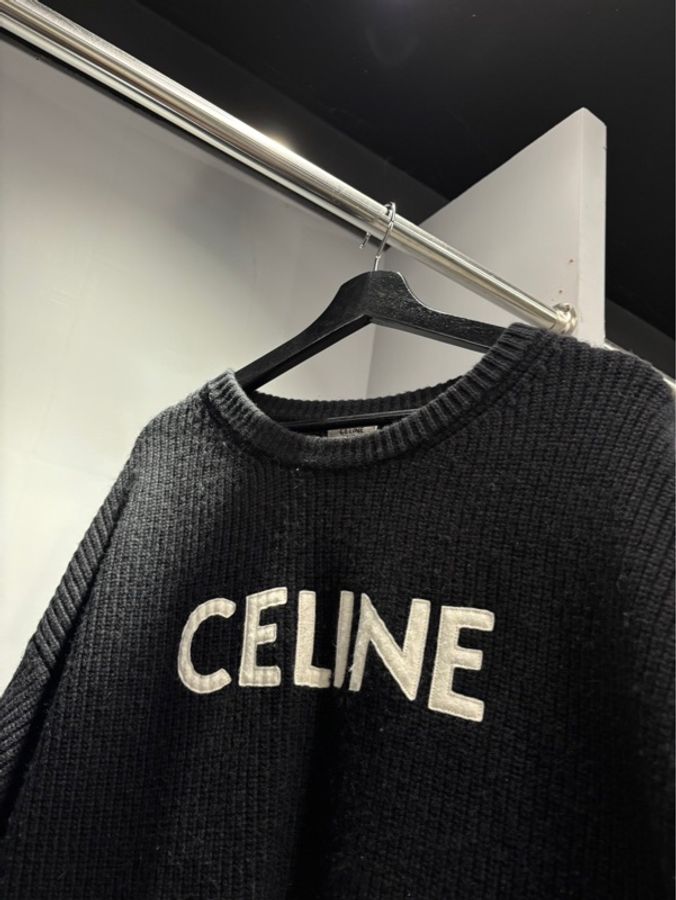 專櫃65000🌟Celine 刺繡Logo針織羊毛毛衣｜Classic Trend CT精品｜台北東區實體-1