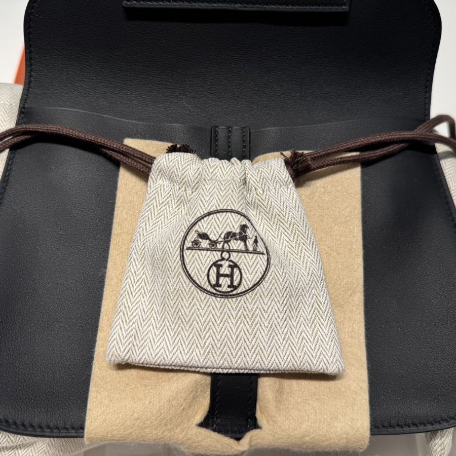 【新品未使用】2026 G刻印 Hermes Halzan mini Swift 黒金-3