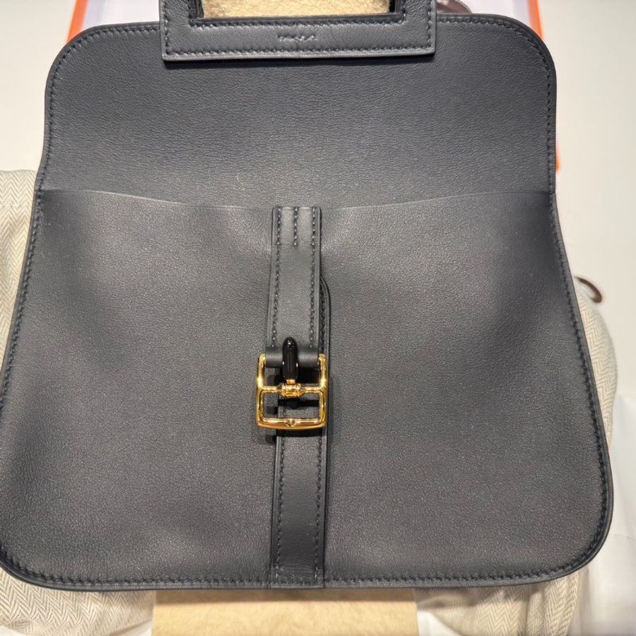 【新品未使用】2026 G刻印 Hermes Halzan mini Swift 黒金-4