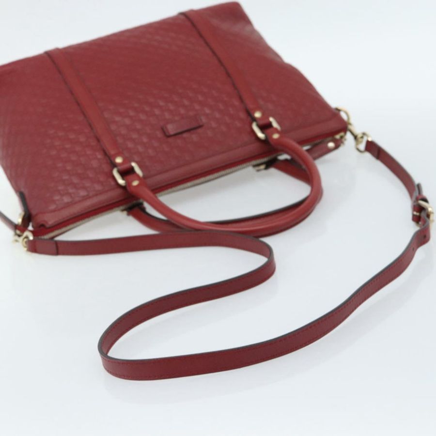 【日本直送】GUCCI Micro GG帆布手提包 2way 紅色金色 449656 正品 ka4811A-7
