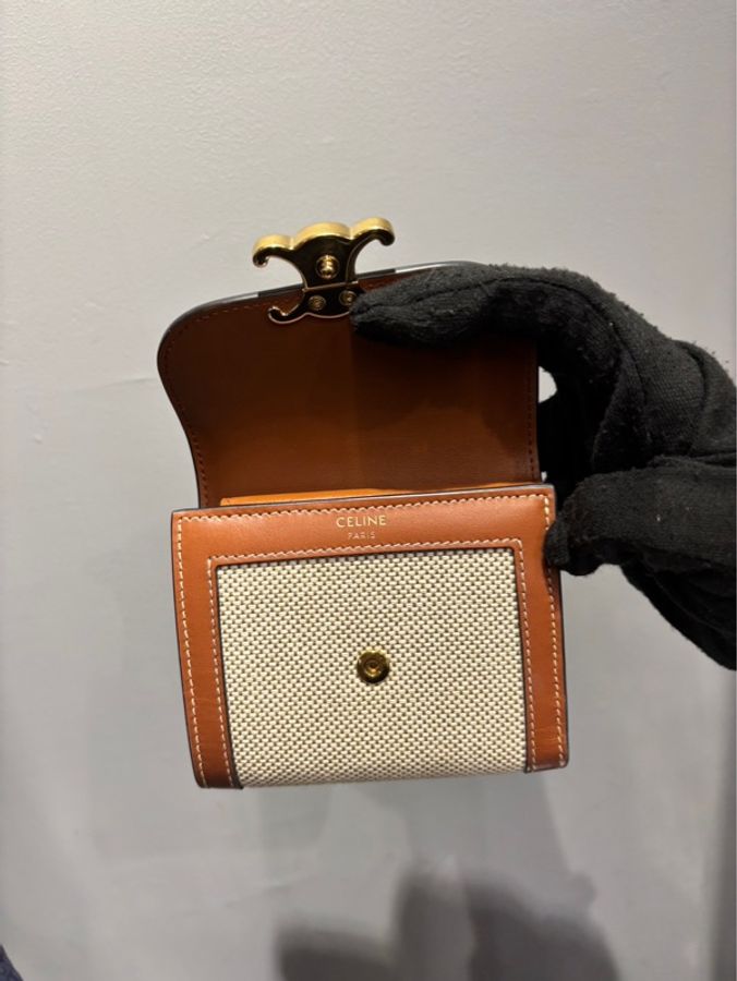Celine 織物皮革拼接錢包|Classic Trend CT精品|台北東區實體-5