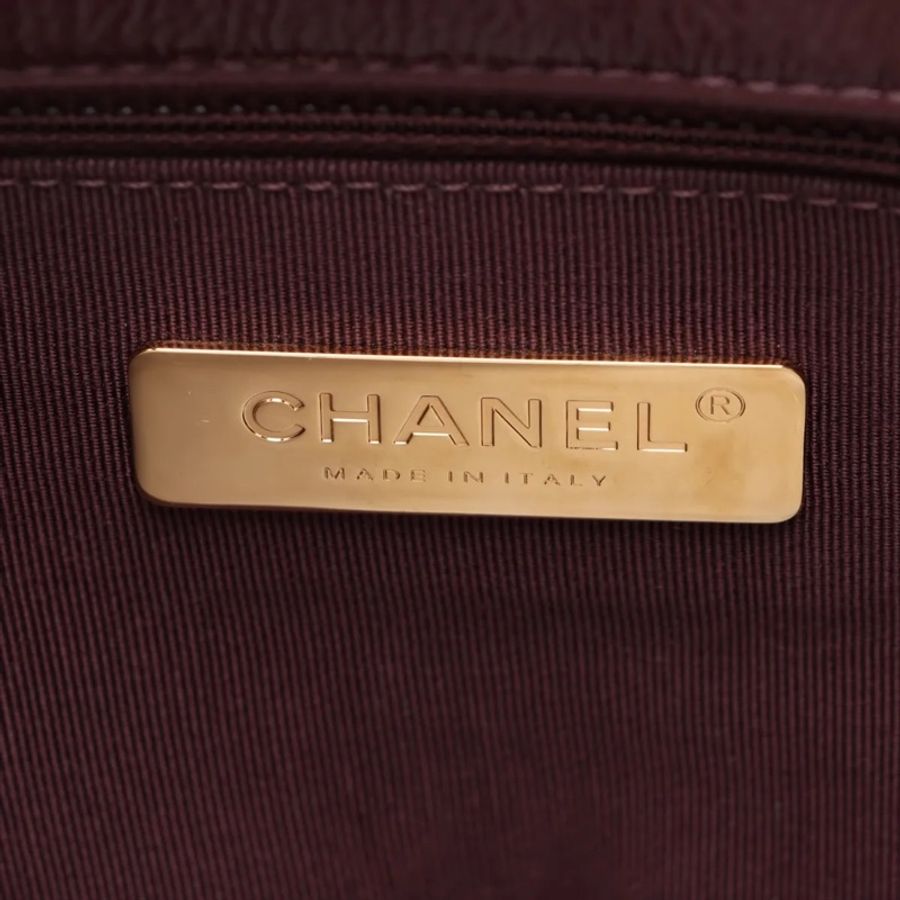 Chanel 香奈兒 19Bag 小號✨勃艮第酒紅 亮面皺紋牛皮✨經典菱格紋口蓋包翻蓋包-13