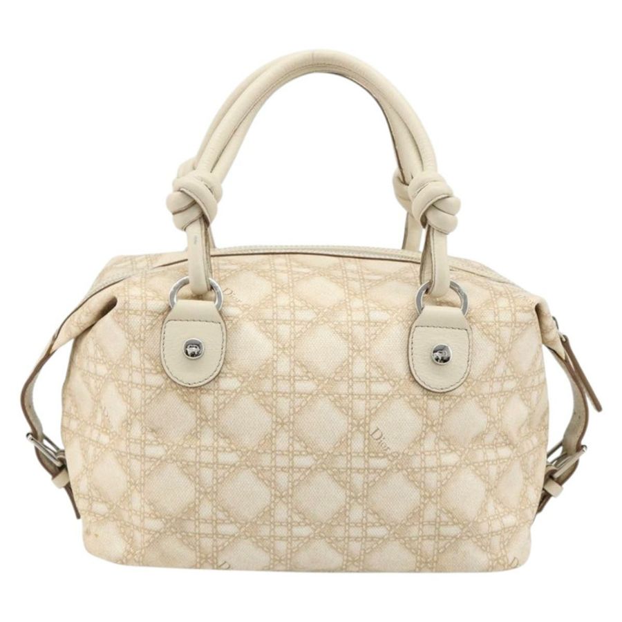 【日本直送】Christian Dior Panarea 手袋 帆布 象牙色 銀色 正品 185536A-1