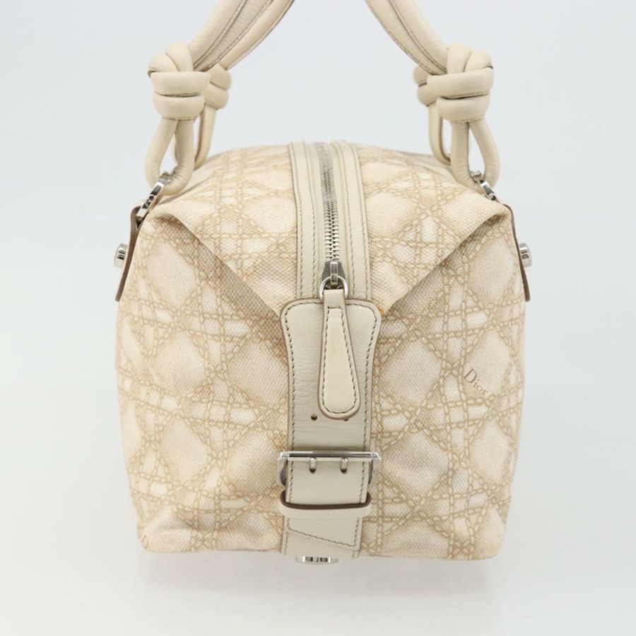 【日本直送】Christian Dior Panarea 手袋 帆布 象牙色 銀色 正品 185536A-3