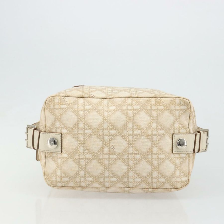 【日本直送】Christian Dior Panarea 手袋 帆布 象牙色 銀色 正品 185536A-4