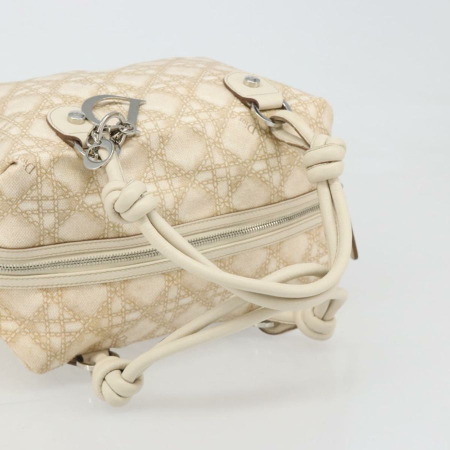 【日本直送】Christian Dior Panarea 手袋 帆布 象牙色 銀色 正品 185536A-6