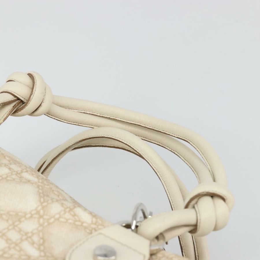 【日本直送】Christian Dior Panarea 手袋 帆布 象牙色 銀色 正品 185536A-7