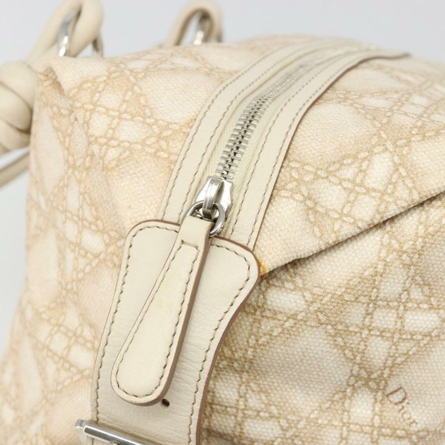 【日本直送】Christian Dior Panarea 手袋 帆布 象牙色 銀色 正品 185536A-9