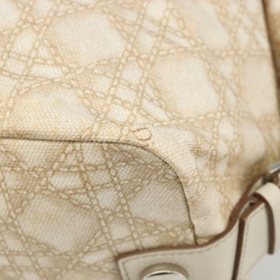 【日本直送】Christian Dior Panarea 手袋 帆布 象牙色 銀色 正品 185536A-14