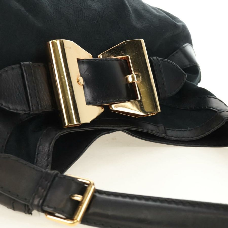 【日本直送】GUCCI GG帆布肩背包 黑色 金色 189884 正品 185693V-5