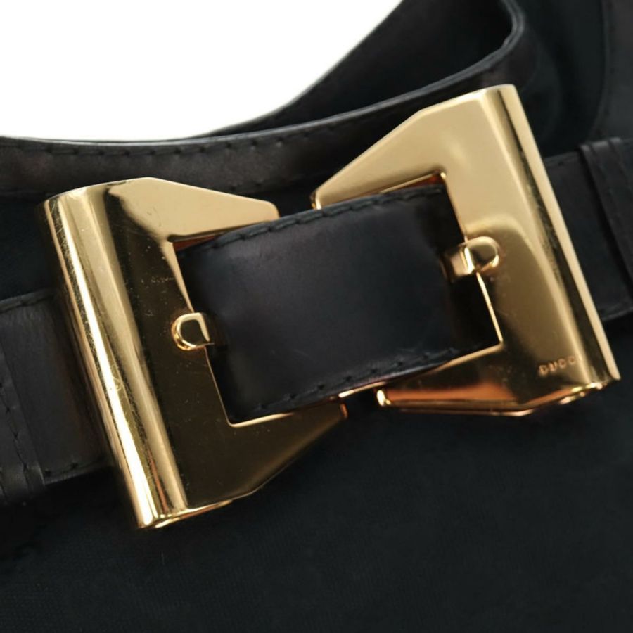 【日本直送】GUCCI GG帆布肩背包 黑色 金色 189884 正品 185693V-18