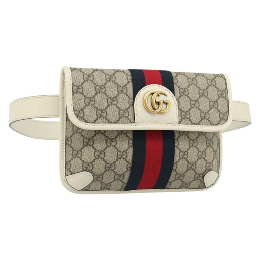 【日本直送】GUCCI GG Supreme Sherry Line 腰包 PVC 米色 紅色 海軍藍 674081 正品 ka4820V-0