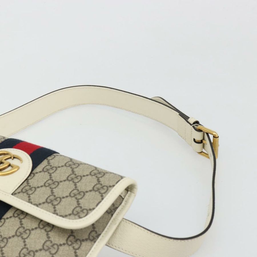 【日本直送】GUCCI GG Supreme Sherry Line 腰包 PVC 米色 紅色 海軍藍 674081 正品 ka4820V-7