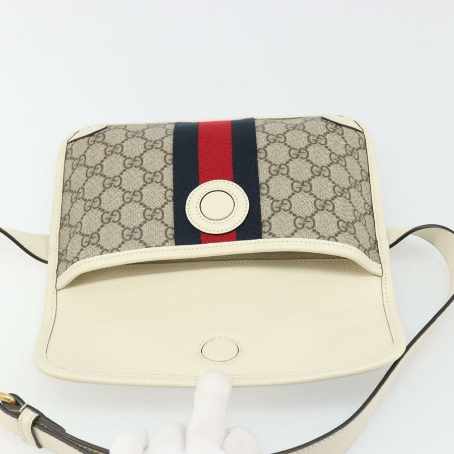 【日本直送】GUCCI GG Supreme Sherry Line 腰包 PVC 米色 紅色 海軍藍 674081 正品 ka4820V-8