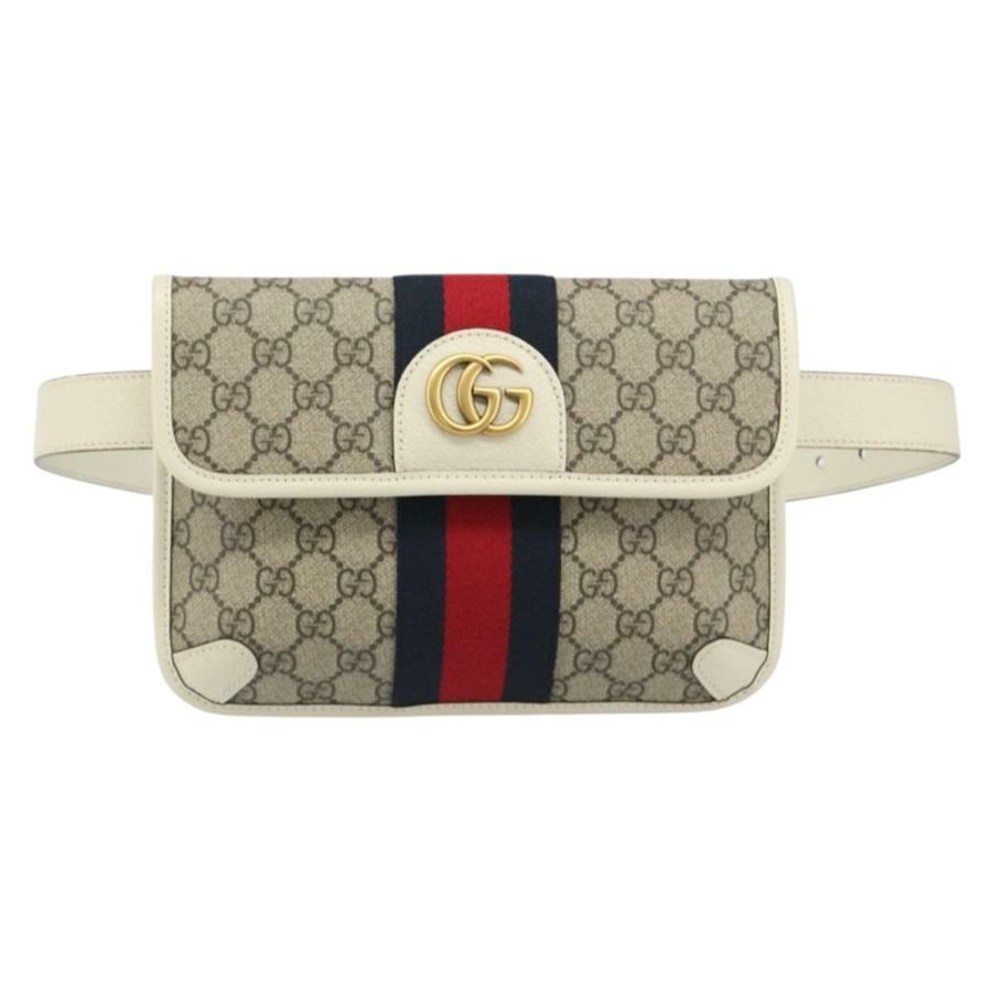 【日本直送】GUCCI GG Supreme Sherry Line 腰包 PVC 米色 紅色 海軍藍 674081 正品 ka4820V-12