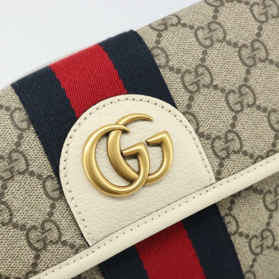 【日本直送】GUCCI GG Supreme Sherry Line 腰包 PVC 米色 紅色 海軍藍 674081 正品 ka4820V-17