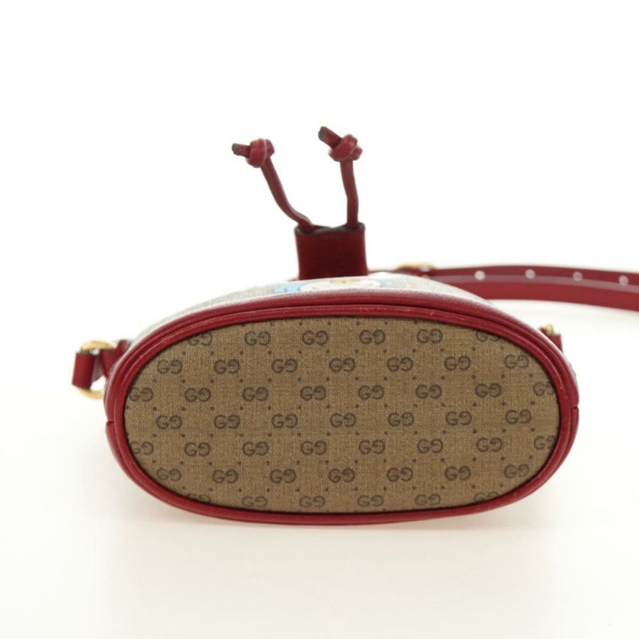 【日本直送】GUCCI GUCCI × Doraemon 聯名款 Micro GG Supreme 手提包 PVC 米色 金色 647801 正品 185900M-6