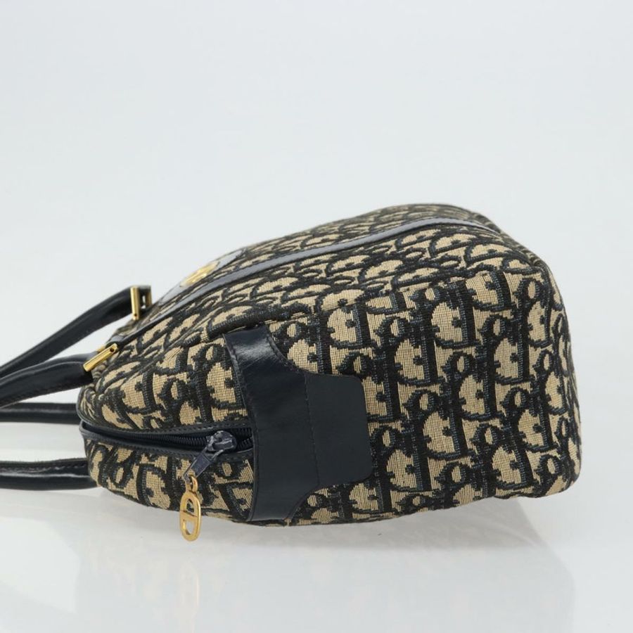【日本直送】Christian Dior Trotter帆布迷你波士頓包 海軍藍 金色 正品 187362A-3