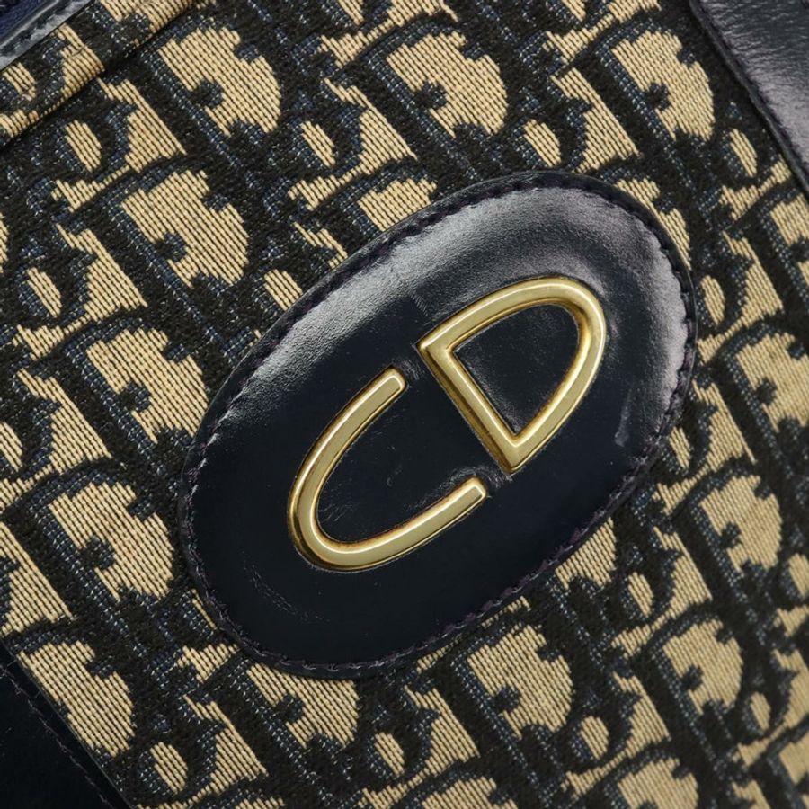 【日本直送】Christian Dior Trotter帆布迷你波士頓包 海軍藍 金色 正品 187362A-16